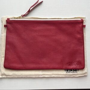 1951 Maison Francaise Red Leather Clutch New